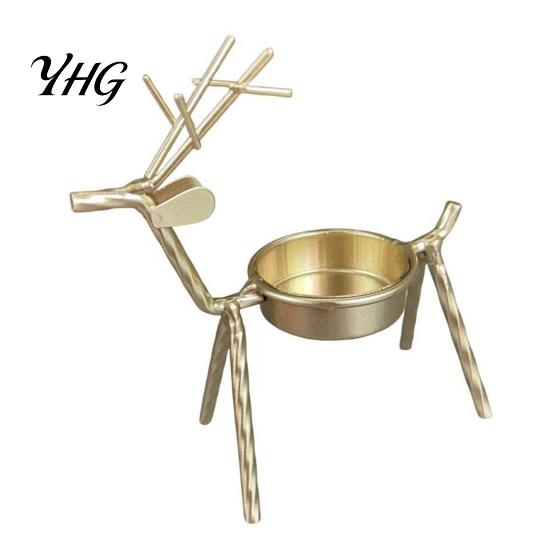 Wedding Centerpiece for Dining Table Deer Shape Candle Holder, Metal Tealight Stand Retro Style Display Centerpiece, Decorative Antler Ornament Living
