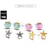 4pairs/set  Starfish Shell Stud Earring Set Women Colorful Conch Shells Star Stud Earrings Party Bea