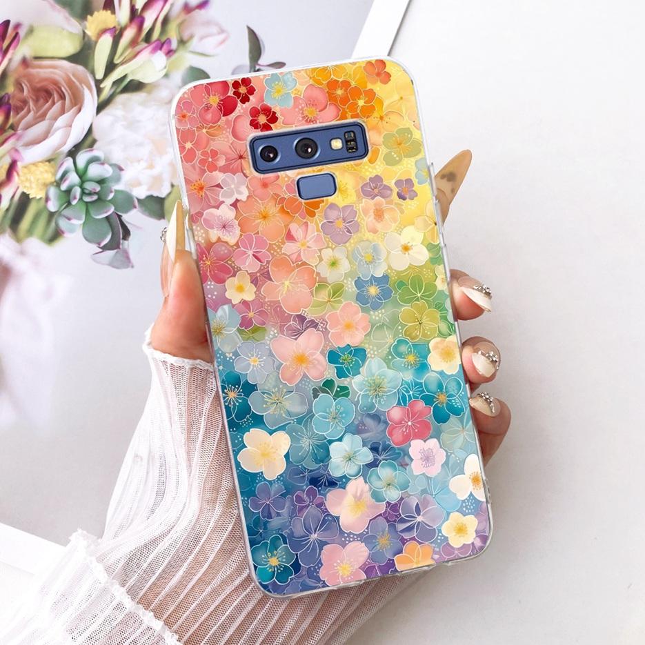For Samsung Galaxy Note 9 Case SM-N960F Luxury Flower Butterfly Painted Cover Soft Slim Phone Case For Samsung Note 9 Note9 Bags