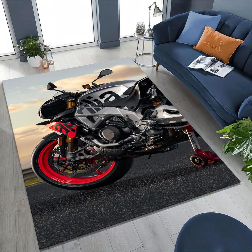 Motorcycle Aprilia Sign Racing Car Carpet Rug for Bedroom Living Room Sofa Home Doormat Decor,Large Kids Play Non-slip Floor Mat