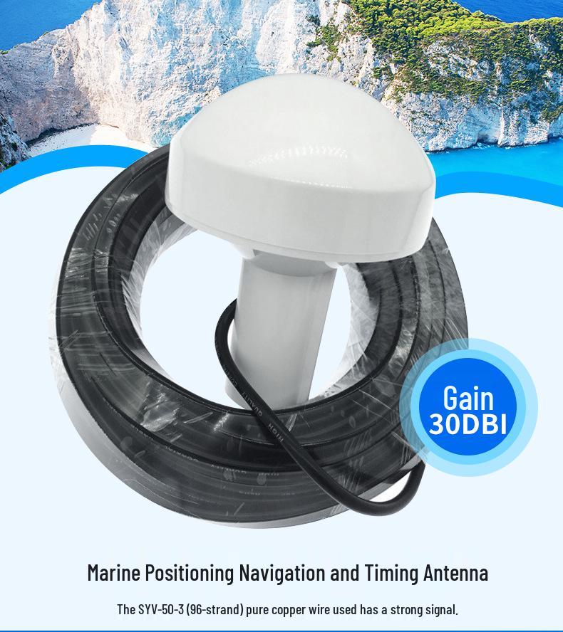 Marine GPS Mushroom Antenna with BNC Male Connector, Available in 3m, 5m, and 10m Cable Lengths for Base Station.