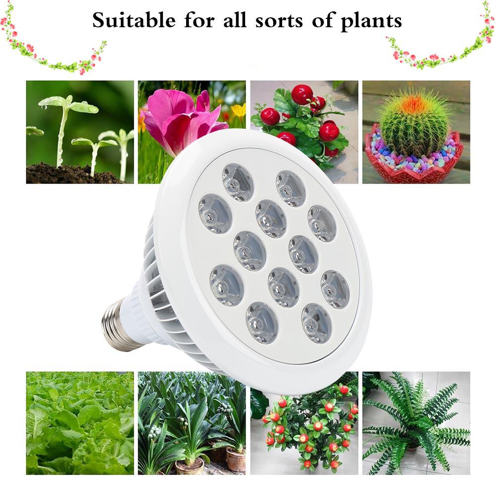 Светодиодная лампа полного спектра для выращивания растений E27, 21 Вт/36 Вт для комнатных растений