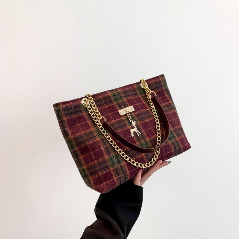 Зимняя вместительная шерстяная сумка 2024 года, новая женская сумка, тренд, популярная сумка-мессенджер, универсальная сумка через плечо, сумка-тоут