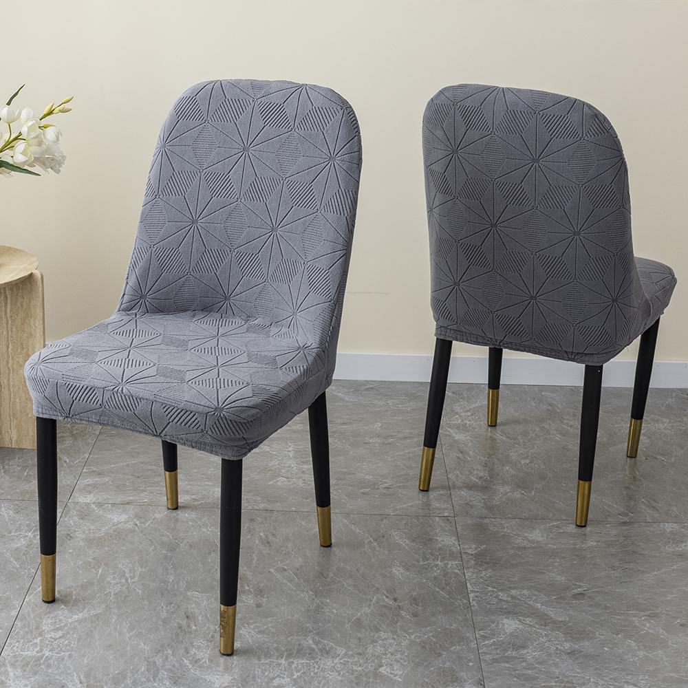 Thicked Jacquard Chair Covers Curved Stretch Chair Seat Cover For Wedding Dining Room Office Chair Covers Banquet Housse 1pcs