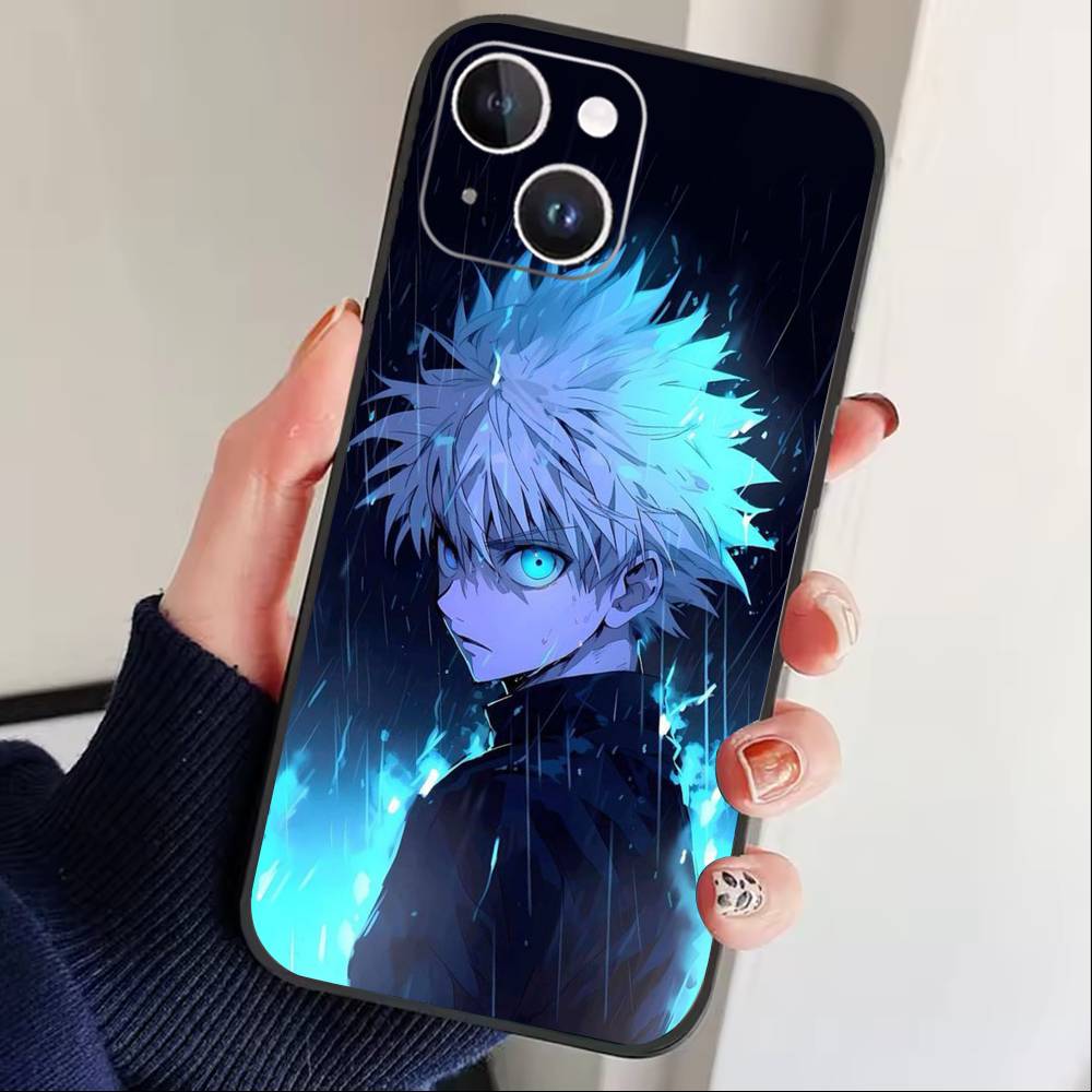D-Киллуа Зольдик H-Охотник х Охотник Чехол для телефона для iPhone 17 16 15 14 13 12 Max Plus Силиконовый Черный Чехол