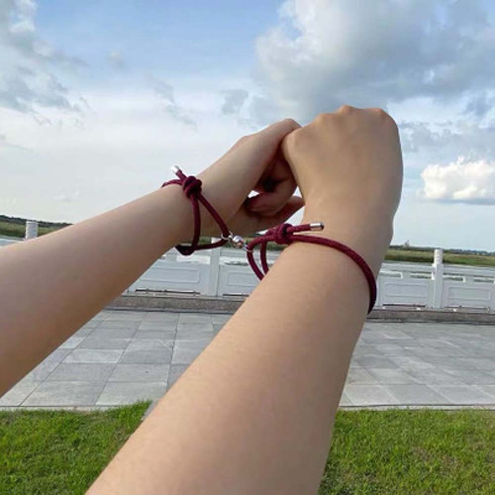 Simple Men Women Friendship Gifts Braided Rope Magnet Bracelet Fashion Jewelry Couple Bracelets