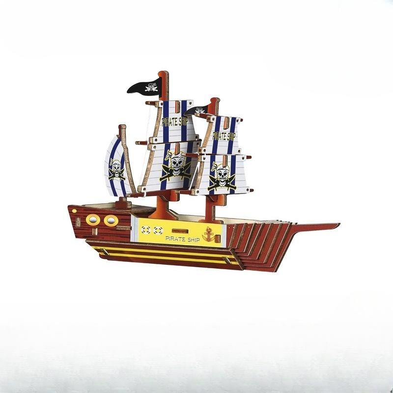 1шт лодка 3D деревянная модель трехмерная головоломка DIY предпринимательство ручная работа развивающие игрушки