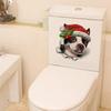 Toilet Lid Sticker Removable Christmas Strong Stickiness PVC Waterproof Funny Dog Decal Party Decoration