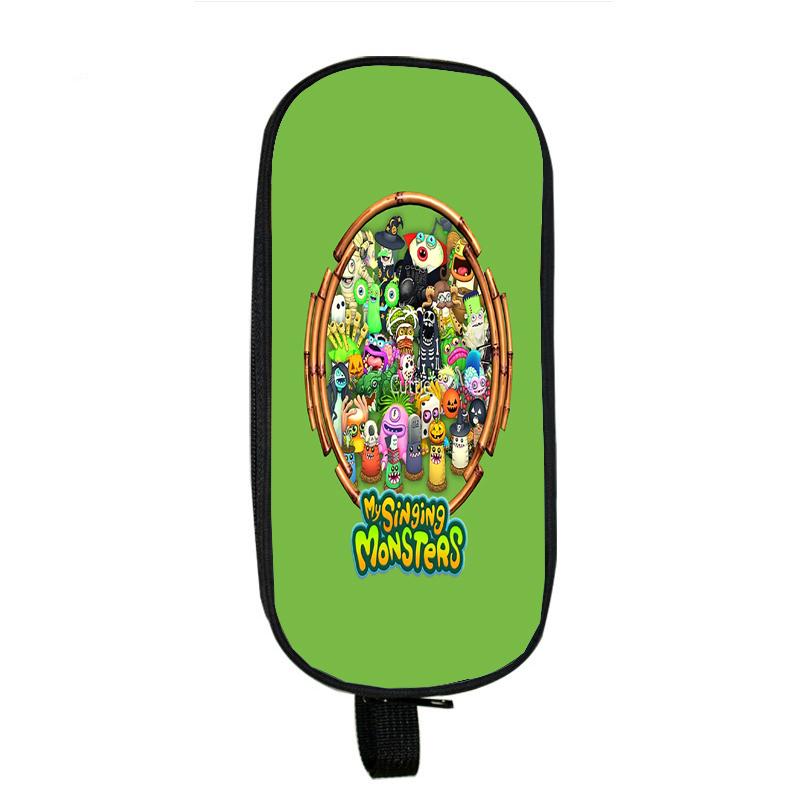 Пеналы с изображением моих поющих монстров, мягкая игра ужасов, каваи, двухслойная сумка для карандашей, чехол для ручек, школьные принадлежности, канцелярские принадлежности