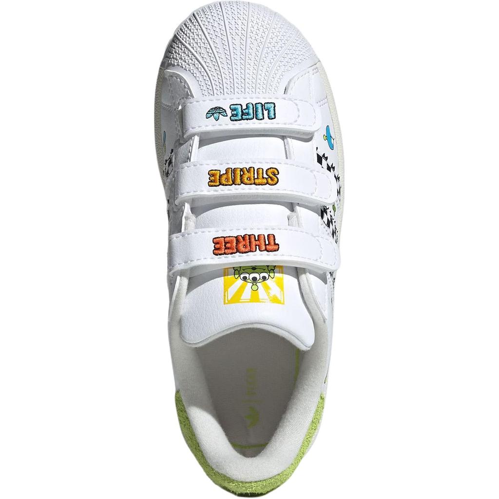 adidas Оригинальные Superstar 2 Classic Shell Toe Удобные Низкие Детские Кеды для Скейтбординга Детские Кроссовки Белый Зеленый JS2469