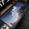 Игровой коврик для мышиБольшой коврик для стола Противоскользящая резиновая основа Прошитые края Синий с рисунком Аниме-девушка Звездное небо Для игр Офисного стола