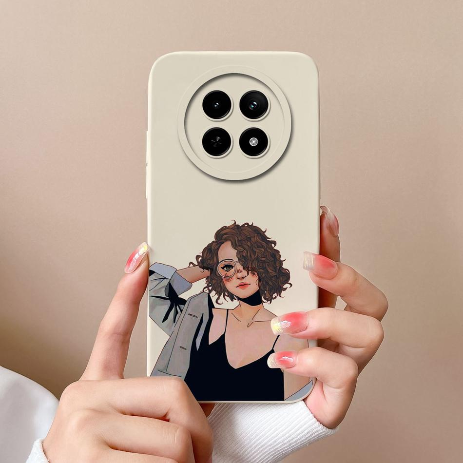 For OPPO Realme 12X 5G Phone Cases Cartoon Liquid Silicone Full Coverage Anti Drop Shell For Realme12 X Back Covers Bumper Funda