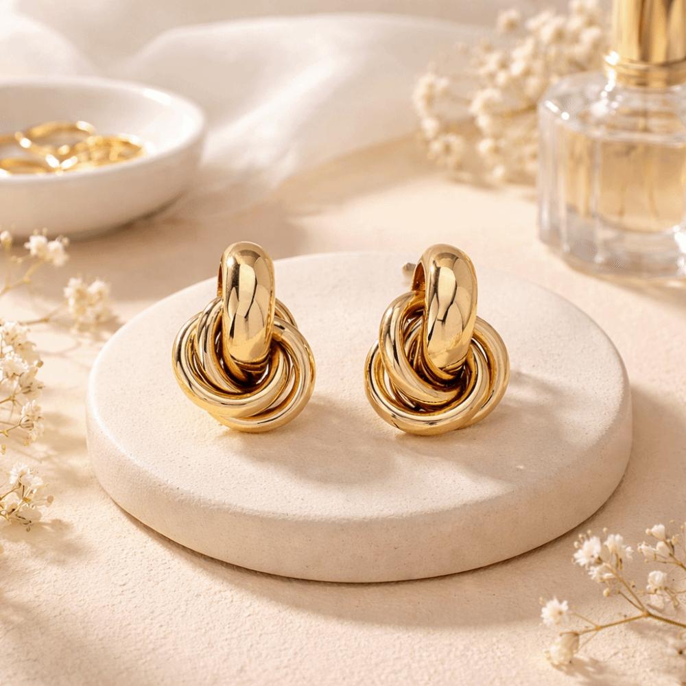 Geometric Twist Earrings Irregular Metal Stud Earrings Personality Knot Earrings Punk Style
