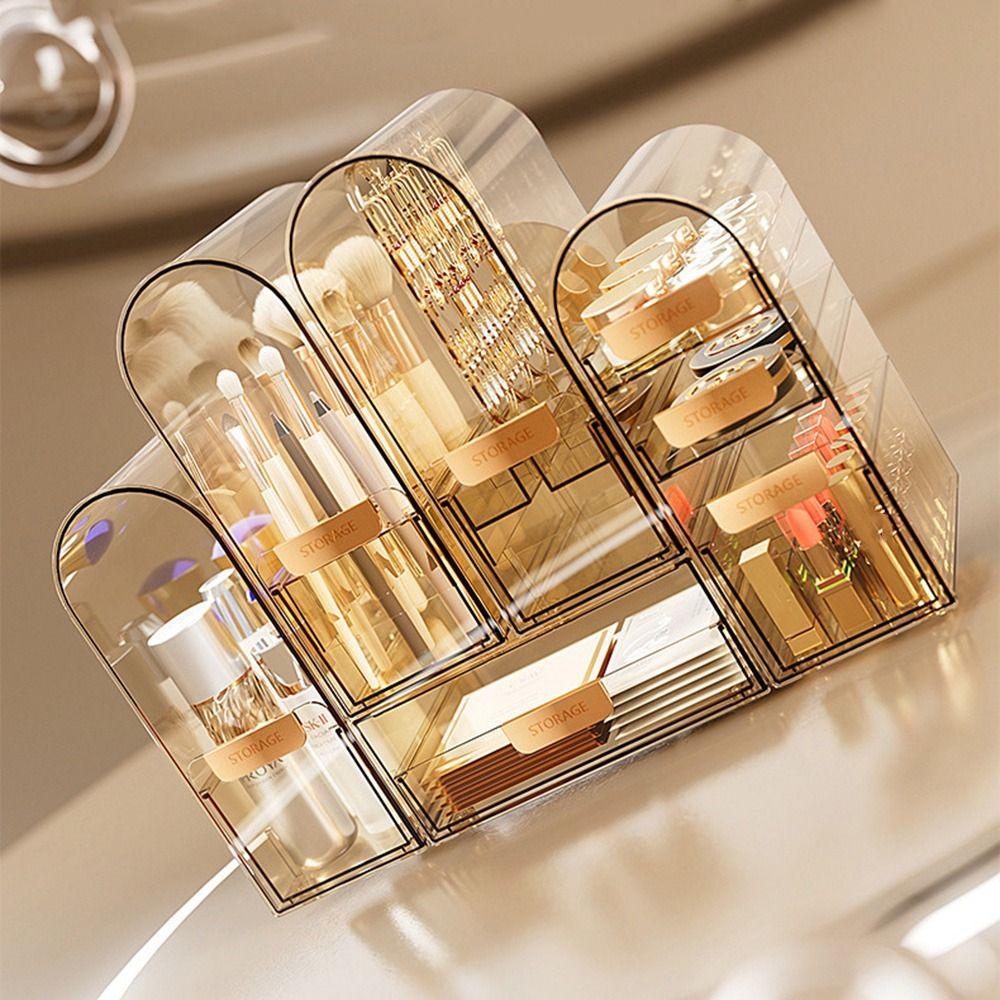 Transparent Jewelry Display Rack Dustproof Lipstick Box Acrylic Cosmetics Storage Box for Home