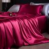 Luxury Mulberry Silk Duvet Cover Set High End Satin Solid Color Quilt Cover and Pillowcases Soft Silky King Size Comforter Cover