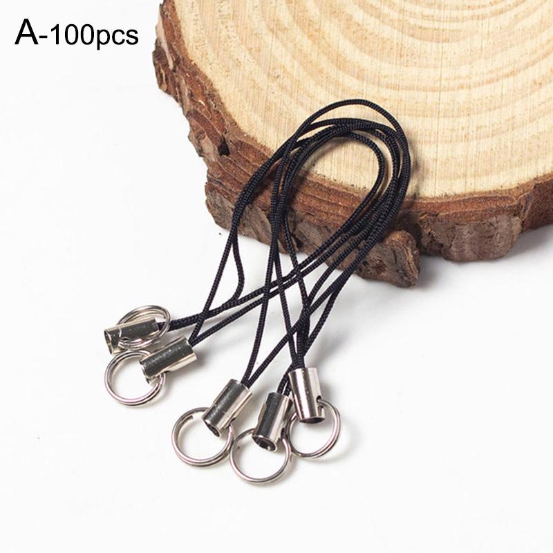 50Pcs Key Rings Cell Phone Braided Lanyard Cords Jewelry Findings DIY Rope Keychains Mobile Clasp