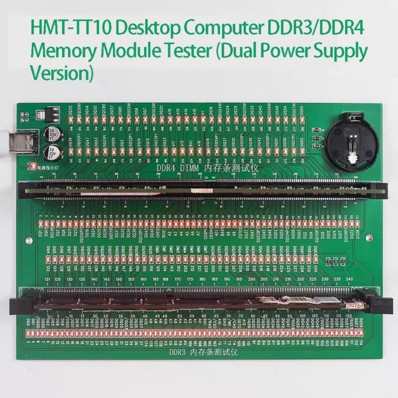 Тестовая карта памяти для настольного компьютера DDR3 DDR4 Слот для памяти Диагностический инструмент Тестер Карта Адаптер питания от USB