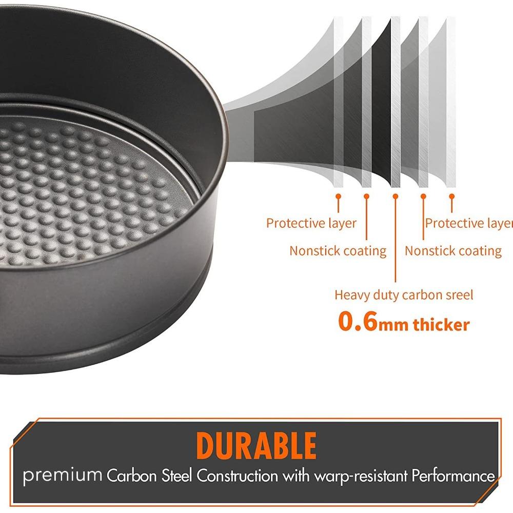 3pcs Removable Bottom Cake Pan Set Carbon Steel Cheesecake Pan Set Baking Tool Bakery Catering