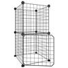 3114032 vidaXL Pet Cage with 8 Panels and Door Black 35x35 Cm