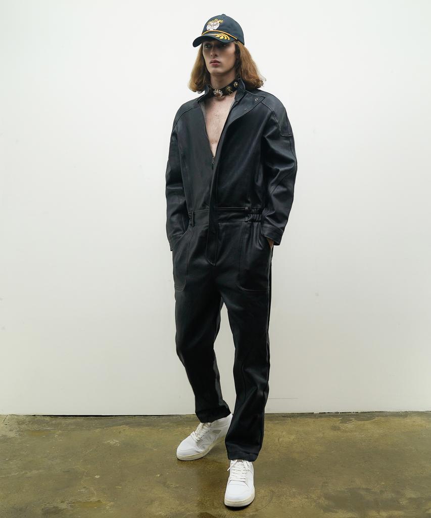 UNTAGE High-Neck Waxed Cotton Jumpsuit (Unisex)_Utp-Sj12