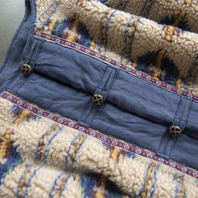 Johnature Женские винтажные теплые флисовые зимние парки с круглым вырезом и длинными рукавами на пуговицах, парки с цветочным принтом и свободными карманами