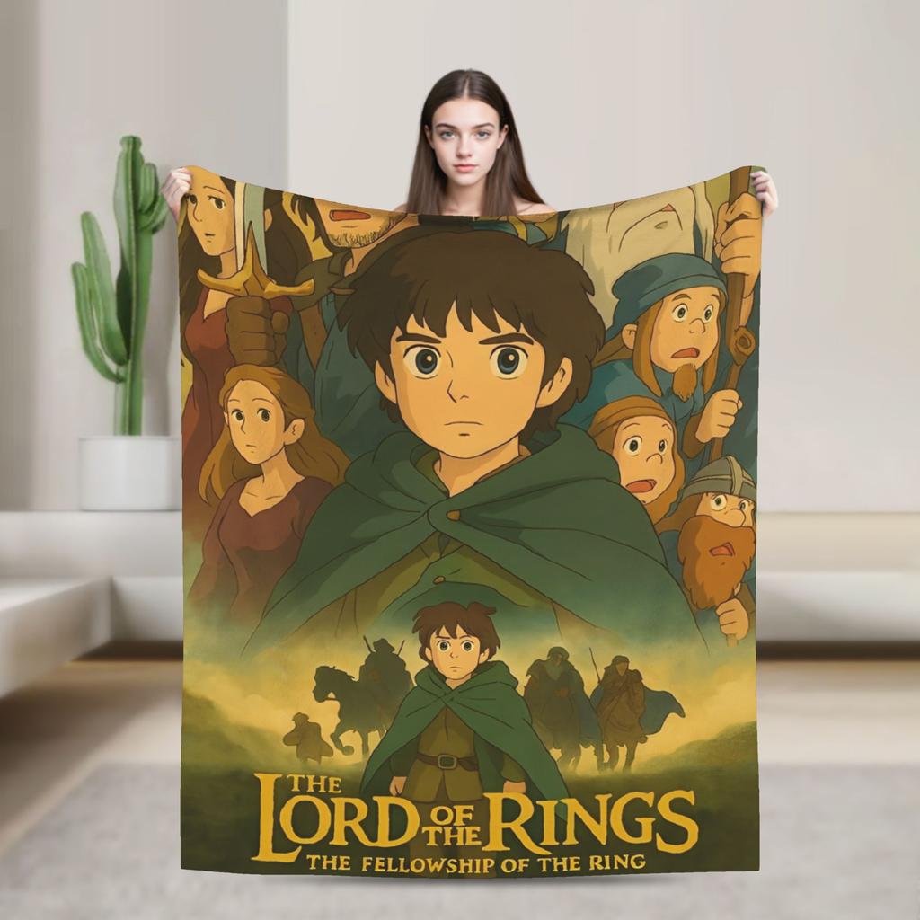 L-Lords Of The R-Rings Одеяло Дорожное Офисное Фланелевое Плед Для Спальни Мягкое Теплое Дизайнерское Качественное Покрывало