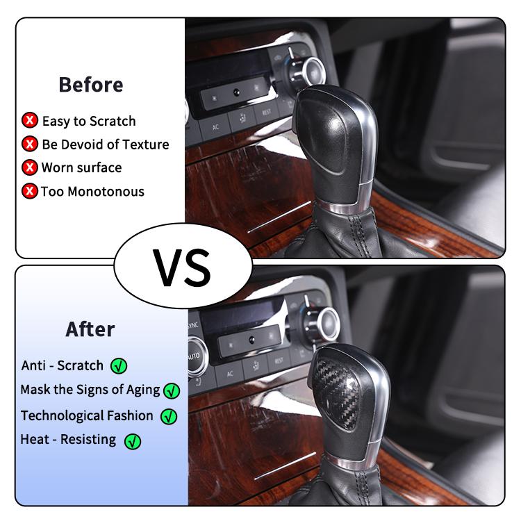 Real Carbon Fiber Interior Car Gear Knob Trim Cover for Volkswagen Polo Golf T-ROC Jetta Passat Touareg Tiguan CC Beetle Models