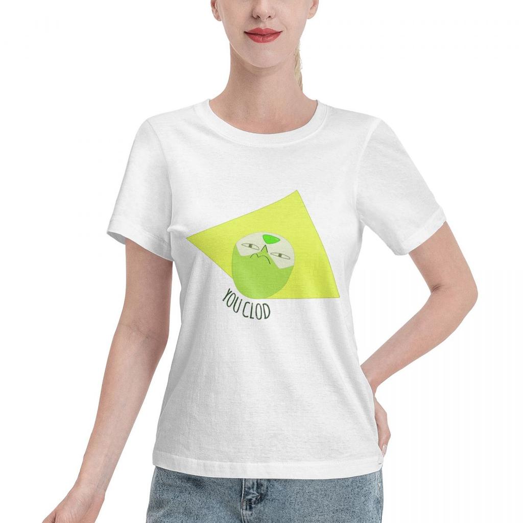 Футболка Steven Universe с принтом 'You Clod Peridot' ЖЕНСКАЯ Короткий рукав Круглый вырез Хлопок Летние футболки Streetwear