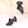 Новый цветной принт туфли для латиноамериканских танцев обувь для танца тела средний каблук матросский танец бальные танцы современные туфли для квадратных танцев