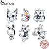 BAMOER 925 Sterling Silver Cartoon Dog&Cat Charm Beads Fit Orignal Bracelet & Bangle Pet Pendant DIY Making Gift Fine Jewelry