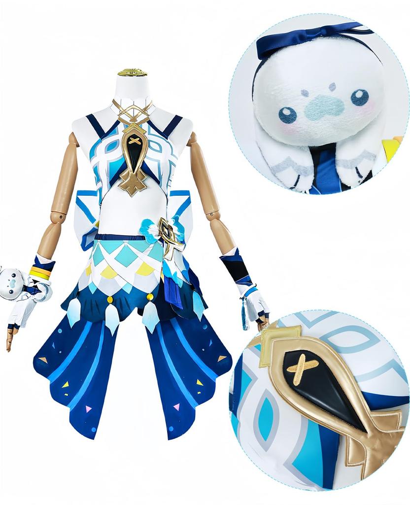 Genshin Impact Cosplay Muarani Cosplay Costume Muarani Muarani Genshin Impact Zabuzabu Wave Chaser [NOKIJP] (Muarani, XXL)