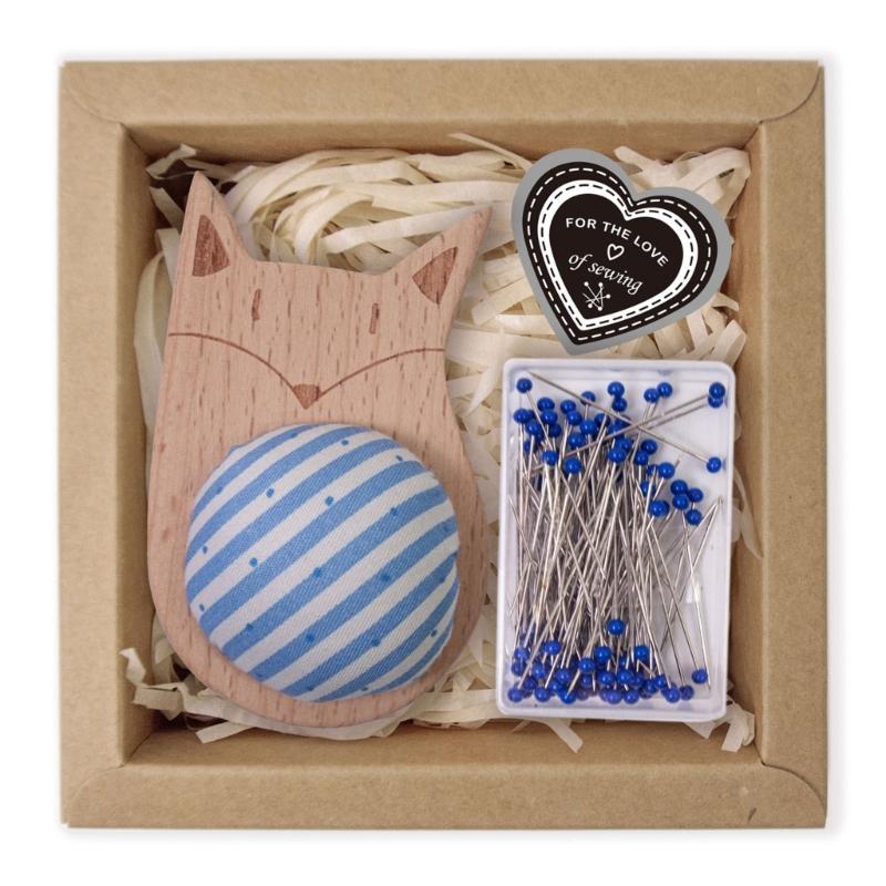 Wood Pin Cushion with 100Pcs Sewing Pin for Dressmaking Needlework Sewing 38mm Quilting Positioning Pin with Pin Holder