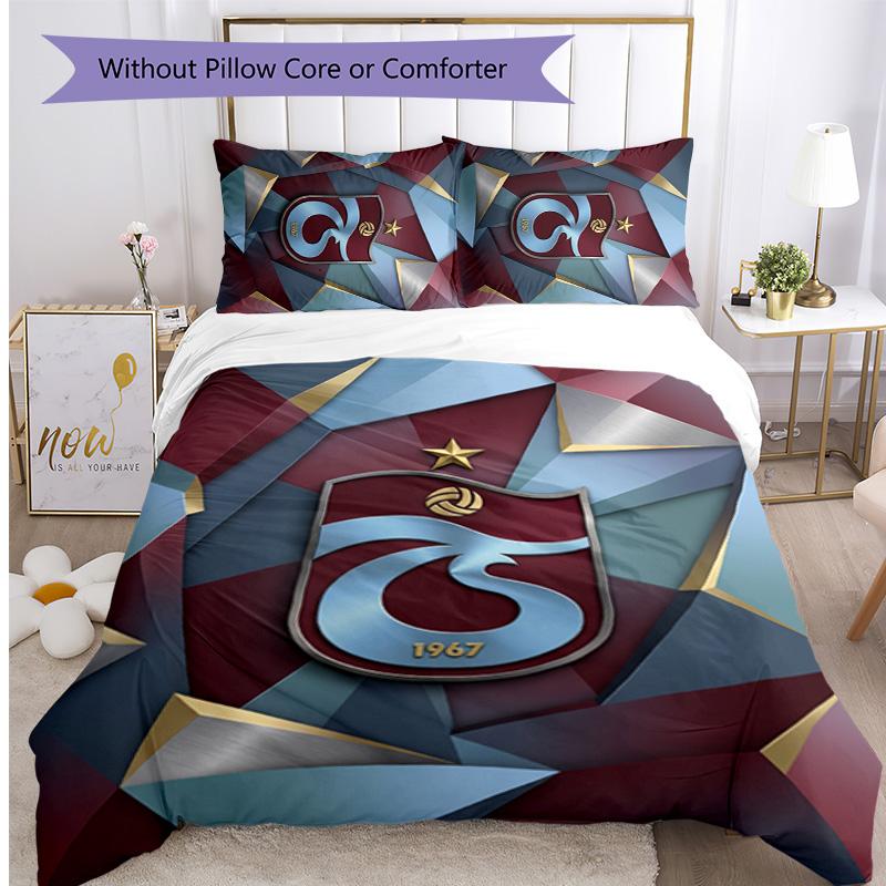 Trabzonspor FC Printed 3PCS Bedding Set Breathable Duvet Cover with Pillowcases Decorative Bed Linen for Bedroom Home