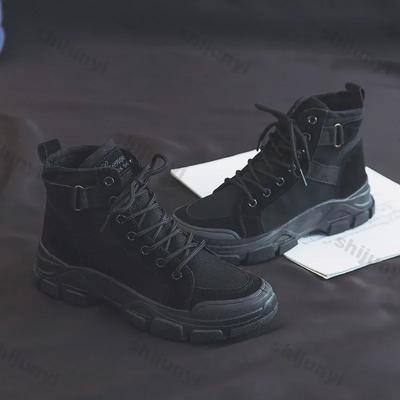 Женские ботильоны на массивной платформе, парусиновая обувь, женские осенние ботильоны-рыцари, панк, толстая подошва, мотоциклетные ботинки