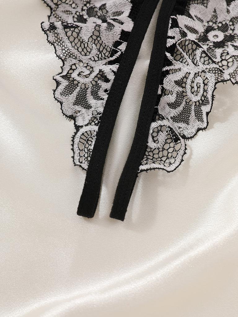 Women Sexy Lingerie Bra Thongs Sets Ultrathin Lace Lingerie Set Temptation Erotic Open Bra Crotchless Outfits For Pretty Girls