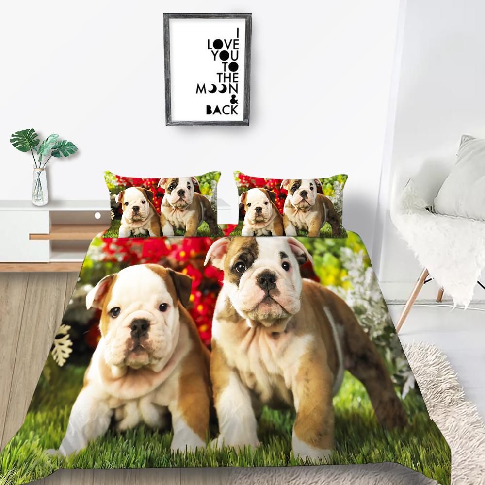 Новая мода, чехол для постельного белья для собак, костюм с рисунком домашних животных, домашний текстиль, комплект постельного белья, пододеяльник, роскошный комплект пододеяльников королевского размера