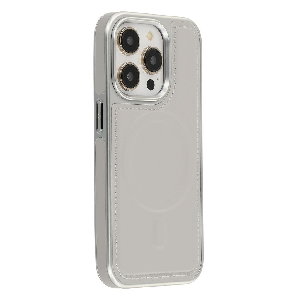 For iPhone 14 Pro Max Case Compatible with MagSafe Electroplating Edge PU+TPU+PC Phone Back Cover