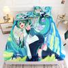Простыня на резинке с принтом Hatsune Miku Comforte Покрывало для кровати Полный комплект 3D Детское постельное белье Аниме Декор комнаты Дом