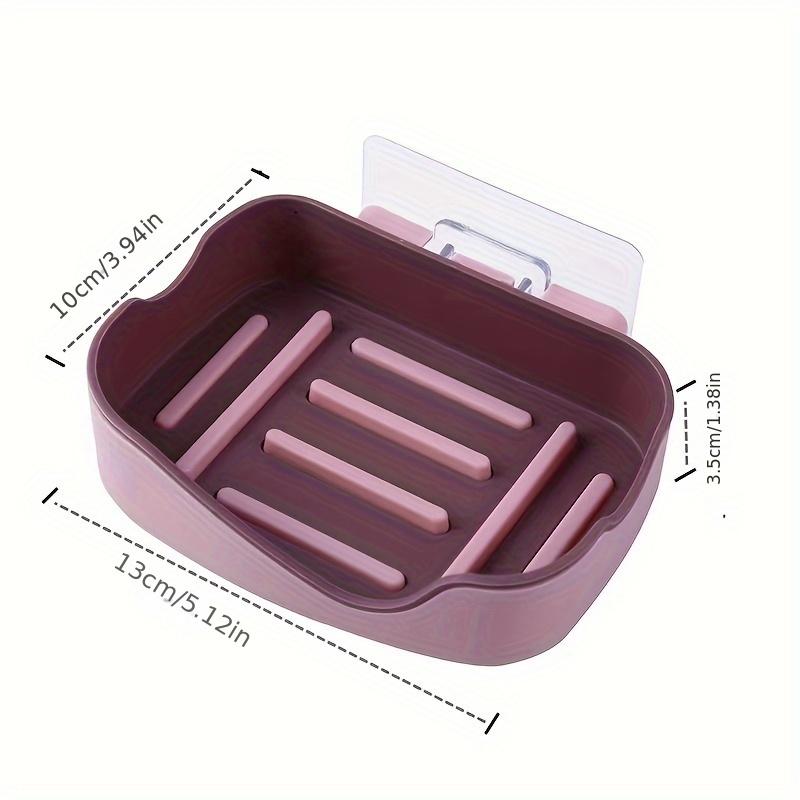 1 Single Layer Detachable Drain Soap Box Wall-Mounted Seamless Punch-Free Storage Bathroom Bath Accessories Storage Supplies