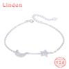 Lindon женский циркон стерлингового серебра 925 пробы ювелирные изделия геометрический браслет из бисера-цепочки модный тонкий свадебный подарок для подруги