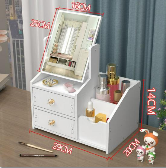 Multifunctional Drawer Makeup Mirror & Skincare Organizer