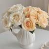 6 Pcs/Bunch DIY Fake Roses Simulation Flower  Home Dining Table Desktop Decoration Photography Prop