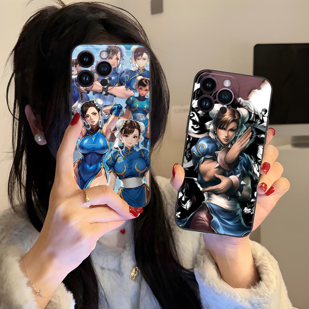 Street Fighter Chunli Phone Case for iPhone 17 16 15 14 13 12 11 X XR XS 8 7 Air Pro Max Plus Mini Colorful Cover Luxury Pretty