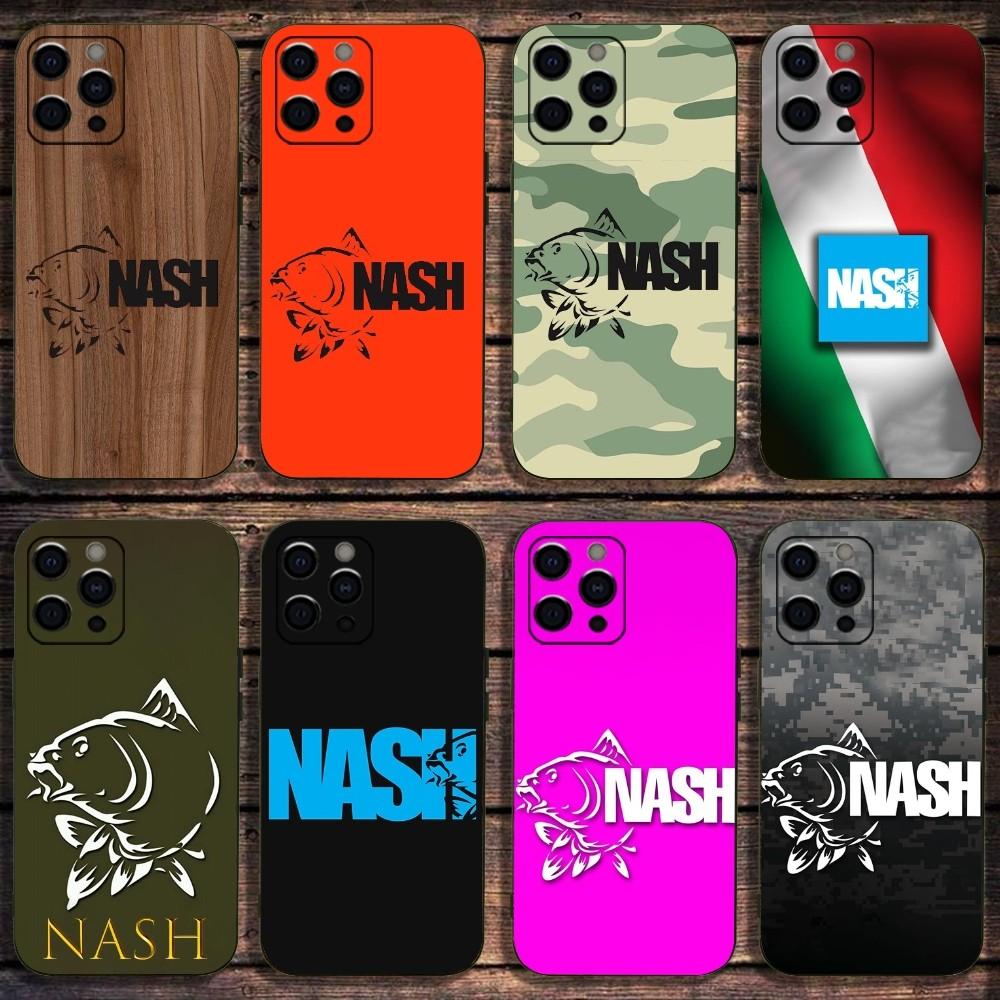 N-Nash Fishing Logo Phone Case For Apple iPhone 15,14,13,12,11,Pro,X,XS,Max,XR,Plus,Mini Soft Black Cover
