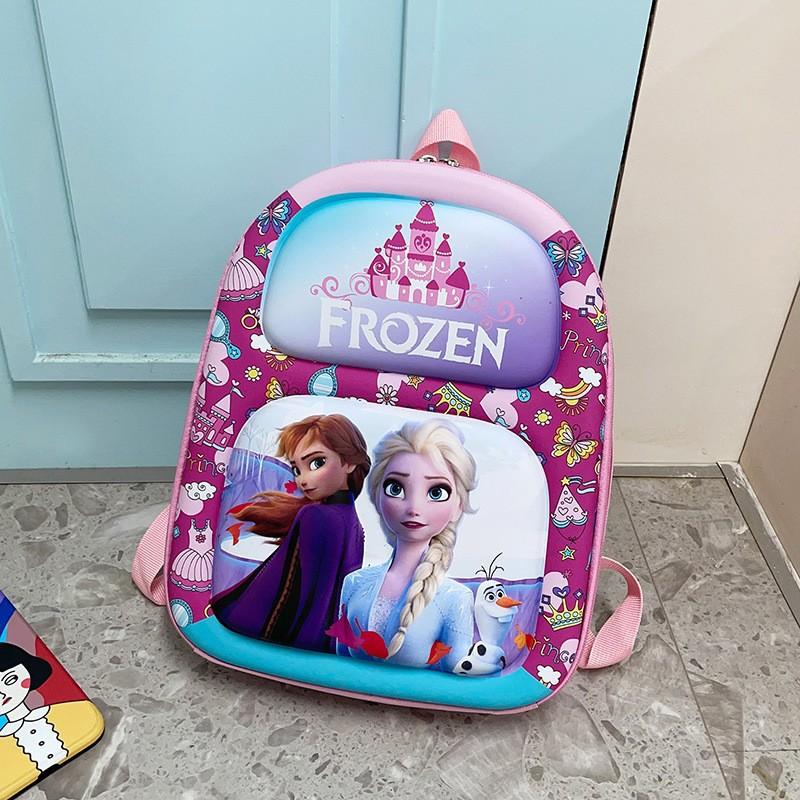 Disney Kindergarten School Bag Elementary School Large Capacity Cartoon Three-dimensional Elsa Backpack