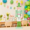 Cute Easter Rabbit Nutcracker Handmade Realistic Wooden Rabbit Statue Smooth Ornament Bunny Nutcracker Easter Home Decor