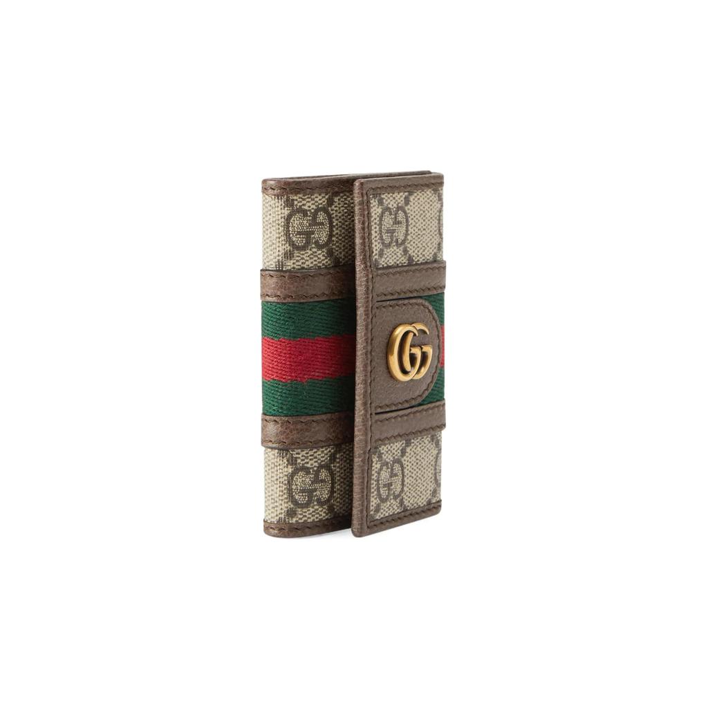 GUCCI Ophidia Canvas Leather Trim Key Pouch Women's (Unisex) Key Pouches 603732 96IWT 8745