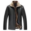 Men's Winter Fashion Solid Color Fur Integrated Fleece Thickened Warm Leather Jacket Casual Loose Coats Man