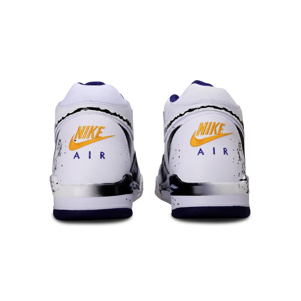 Nike Flight Legacy Leather Abrasion Resistant Mid top Vintage Basketball Shoes Men's Black White BQ4212-102(team656--BOX)