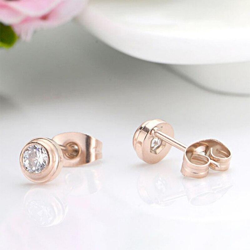 Серьги Love женские серьги-каффы из розового золота с кристаллами и нержавеющей сталью, модные ювелирные изделия без коробки